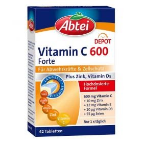 Abtei Vitamin C 600+zink+e Depot Tabletten (42 stk) – PZN 10916243 из Германии