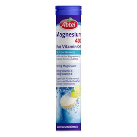 Abtei Magnesium 400 Plus Vitamin C+e Brausetabletten  (15 stk) – PZN 11596964 из Германии