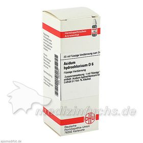 ACIDUM HYDROCHL D 6, 20 ML – PZN 2604771 из Германии