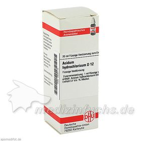 ACIDUM HYDROCHL D12, 20 ML – PZN 2605115 из Германии