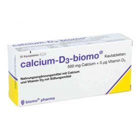Calcium D3 biomo Kautabletten 500+d (50 stk) – PZN 294467 из Германии