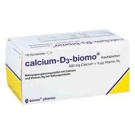 Calcium D3 biomo Kautabletten 500+d (100 stk) – PZN 294473 из Германии