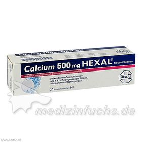 CALCIUM 500 HEXAL, 20 ST – PZN 7383895 из Германии