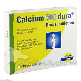 Calcium 500 Dura Brausetabletten, 100 ST – PZN 7730279 из Германии