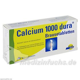 Calcium 1000 Dura Brausetabletten, 40 ST – PZN 7730291 из Германии