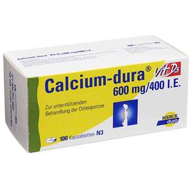 Calcium-dura Vit D3 600mg/400 I.E. (100 stk) – PZN 1845745 из Германии