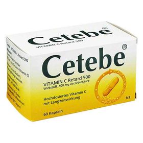 Cetebe Vitamin C Retardkapseln 500 mg (60 stk) – PZN 3884287 из Германии