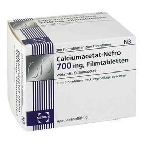 Calciumacetat Nefro 700 mg Filmtabletten (200 stk) – PZN 4133229 из Германии