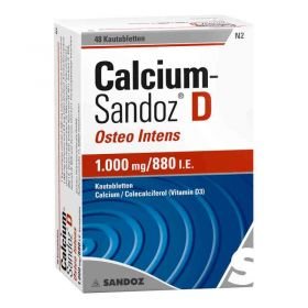 Calcium-Sandoz D Osteo intens 1000mg/880 I.E. (48 stk) – PZN 9686252 из Германии