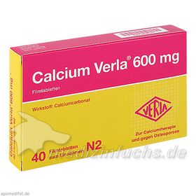 Calcium Verla 600mg, 40 ST – PZN 1047357 из Германии