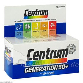 Centrum Generation 50+ A-Zink + FloraGlo Lutein, 100 ST – PZN 1240479 из Германии