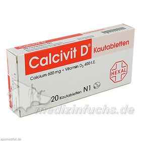Calcivit D Kautabletten, 20 ST – PZN 1364810 из Германии