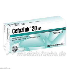 Cefazink 20mg, 100 ST – PZN 2252786 из Германии