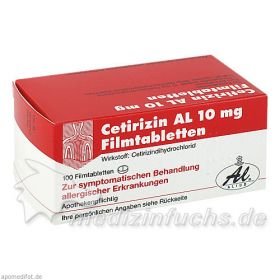 Cetirizin AL 10mg Filmtabletten, 100 ST – PZN 2406611 из Германии