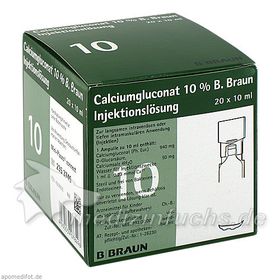 Calciumgluconat 10% MPC Injektionslösung, 20X10 ML – PZN 4208950 из Германии