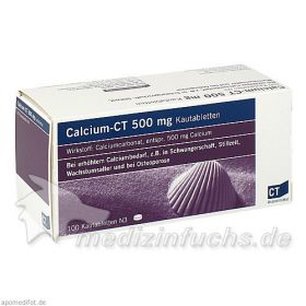 CALCIUM-CT 500 mg Kautabletten, 100 ST – PZN 8868063 из Германии