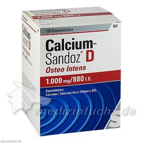 Calcium-Sandoz D Osteo Intens Kautabletten, 120 ST – PZN 9686275 из Германии