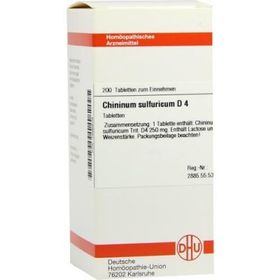 Chininum Sulfuricum D 4 Tabletten (200 stk) – PZN 2896609 из Германии