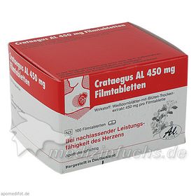 Crataegus AL 450mg Filmtabletten, 100 ST – PZN 13184 из Германии