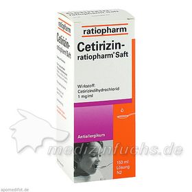 Cetirizin-ratiopharm Saft, 150 ML – PZN 2191091 из Германии