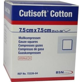Cutisoft Cotton Kompressen 7.5x7.5cm steril, 25X2 ST – PZN 1563395 из Германии