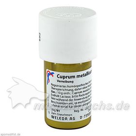 CUPRUM MET PRAEP D 6, 20 G – PZN 1616068 из Германии