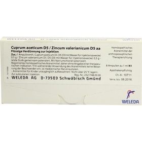 CUPRUM ACET D5 ZINC VAL D5, 8X1 ML – PZN 1621342 из Германии