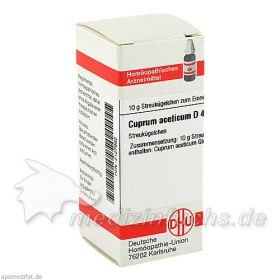 CUPRUM ACET D 4, 10 G – PZN 2127992 из Германии