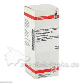 CUPRUM ACET D 4, 50 ML – PZN 2128164 из Германии