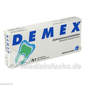 DEMEX ZAHNSCHMERZTABLETTEN, 10 ST – PZN 4346244 из Германии