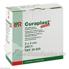 CURAPLAST INJEKTIONSPFLASTER SENSITIV 2X4CM, 250 ST – PZN 7378575 из Германии
