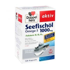 Doppelherz Seefischöl Omega-3 1000 mg+Fols. Kapsel (n)  (120 stk) – PZN 6583681 из Германии