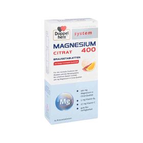 Doppelherz Magnesium 400 Citrat system Brausetabletten  (24 stk) – PZN 11047269 из Германии