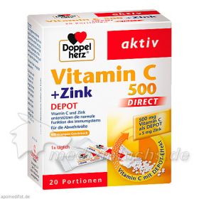 Doppelherz Vitamin C 500 + Zink Depot direct, 20 ST – PZN 11174312 из Германии
