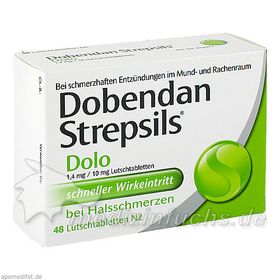 DOBENDAN Strepsils Dolo 1,4mg/10mg Lutschtabletten, 48 ST – PZN 5013510 из Германии