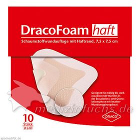 DracoFoam Haft Schaumstoff Wundauflage 7.5x7.5cm, 10 ST – PZN 6733293 из Германии