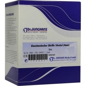 Einnehmebecher 2Griffe+Deckel 4mm blau, 1 ST – PZN 1349957 из Германии