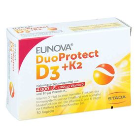Eunova Duoprotect D3+k2 4000 I.e./80 [my]g Kapseln (30 stk) – PZN 14133555 из Германии