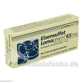 Eisensulfat Lomapharm 65mg, 20 ST – PZN 2750521 из Германии