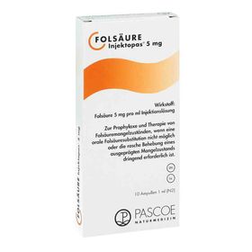 Folsäure Injektopas 5 mg Injektionslösung (10 stk) – PZN 11155763 из Германии