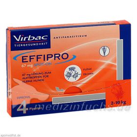 EFFIPRO 67 mg Pip.Lsg.z.Auftropf.f.kl.Hunde, 4 ST – PZN 5507689 из Германии