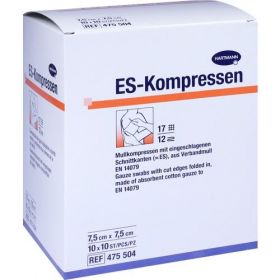 ES-Kompressen steril 7.5x7.5cm Großpackung, 10X10 ST – PZN 6453984 из Германии