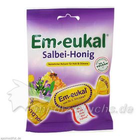 EM EUKAL BONBON Salbei Honig ZH, 75 G – PZN 6464456 из Германии