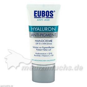 EUBOS Hyaluron Anti-Pigment Handcreme LSF 15, 50 ML – PZN 8466577 из Германии