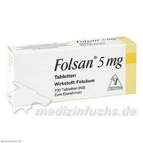 Folsan 5mg, 100 ST – PZN 1300106 из Германии
