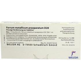 FERRUM MET PRAEP D20, 8X1 ML – PZN 1622086 из Германии