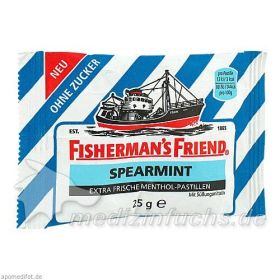 FISHERMANS FRIEND SPEARMINT OHNE ZUCKER, 25 G – PZN 2187095 из Германии