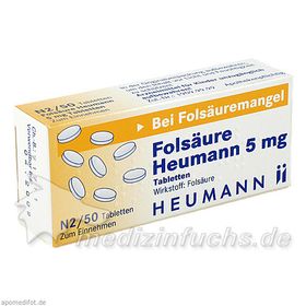 Folsäure Heumann 5mg Tabletten, 50 ST – PZN 3037593 из Германии