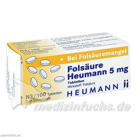 Folsäure Heumann 5mg Tabletten, 100 ST – PZN 3037699 из Германии