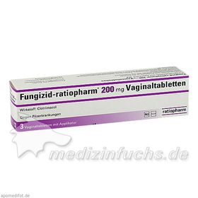 Fungizid-ratiopharm 200mg Vaginaltabletten, 3 ST – PZN 3292397 из Германии
